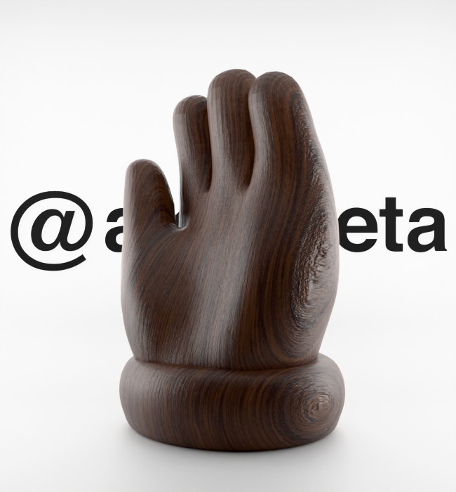 Kaws Hand Ornament Textured Low-poly 3D model_24