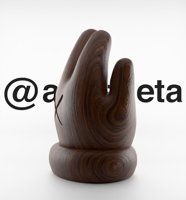 Kaws Hand Ornament Textured Low-poly 3D model_8
