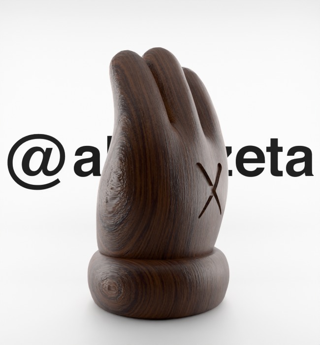 Kaws Hand Ornament Textured Low-poly 3D model_32