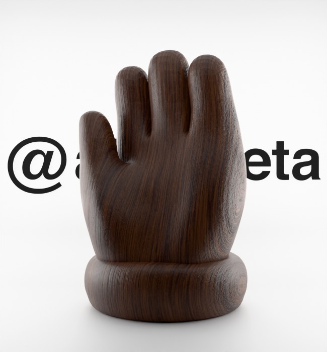 Kaws Hand Ornament Textured Low-poly 3D model_22