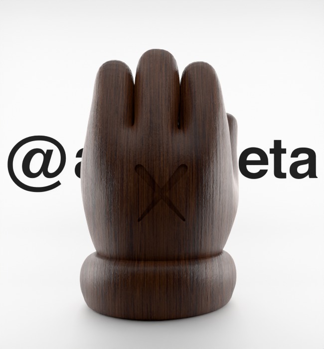 Kaws Hand Ornament Textured Low-poly 3D model_1