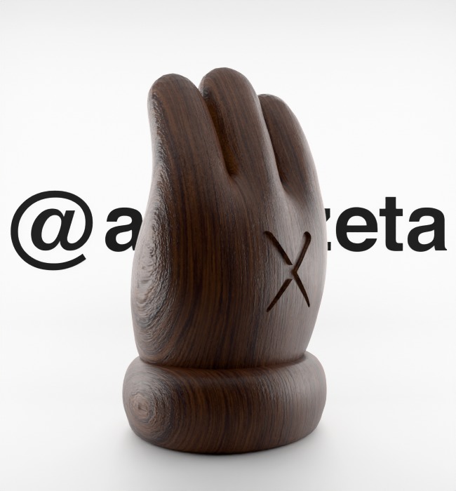 Kaws Hand Ornament Textured Low-poly 3D model_33