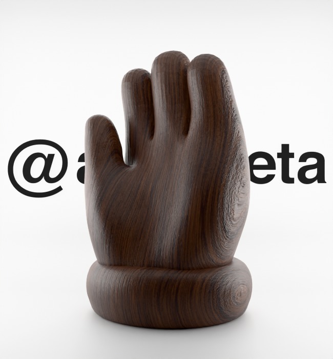 Kaws Hand Ornament Textured Low-poly 3D model_23