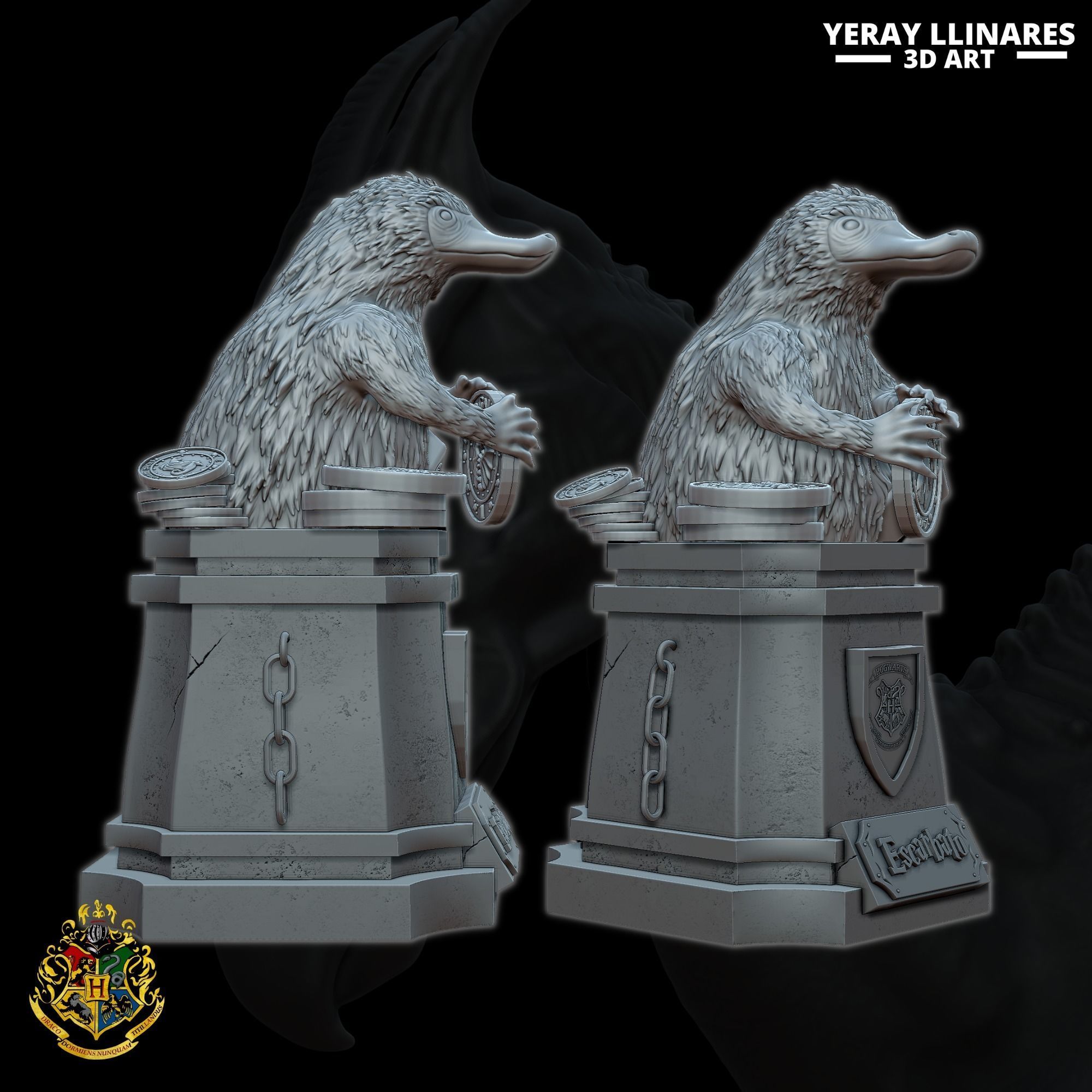 Niffler Bust Sculpture 3D print model_3