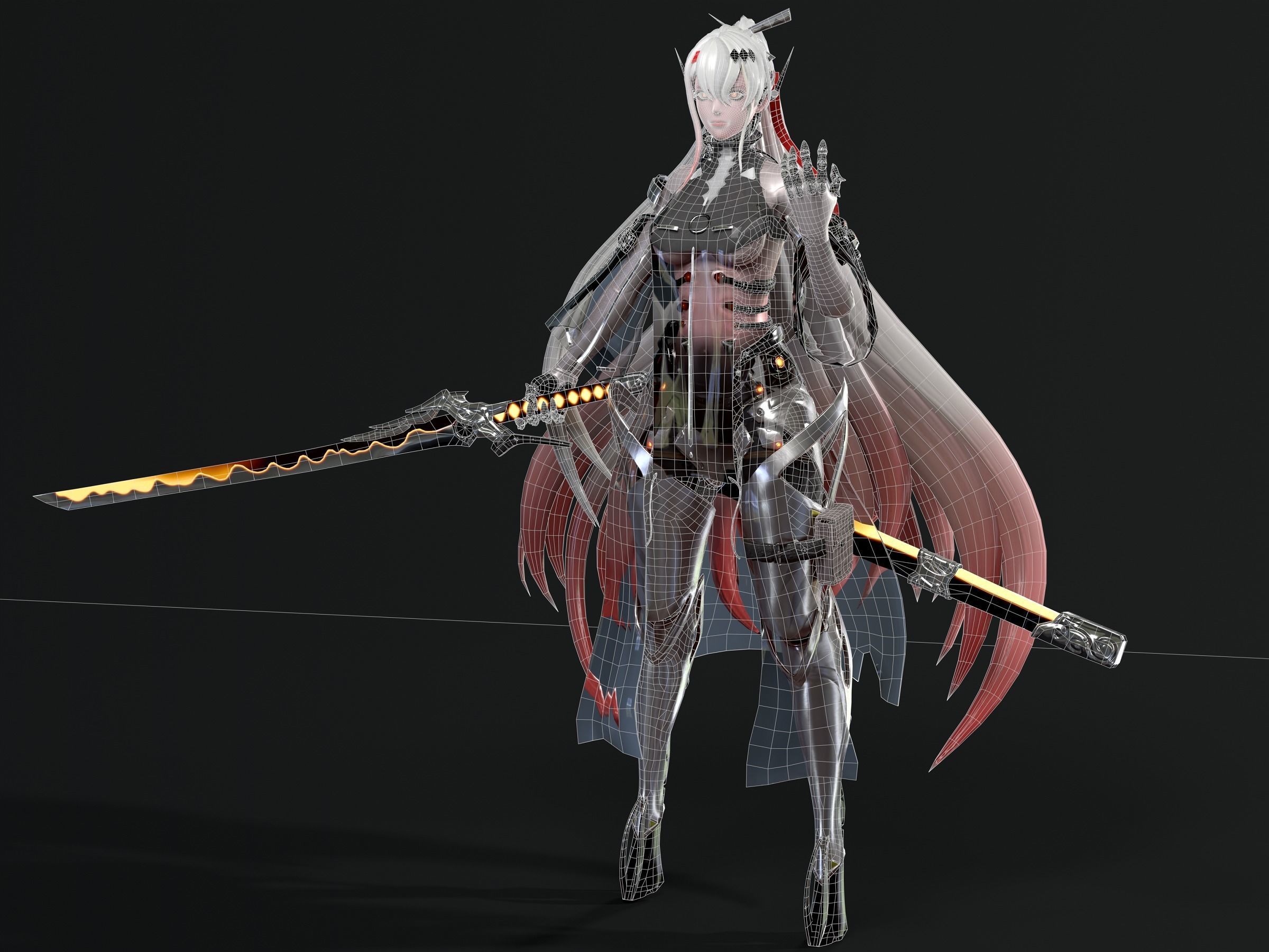 Alpha warrior Low-poly 3D model_11