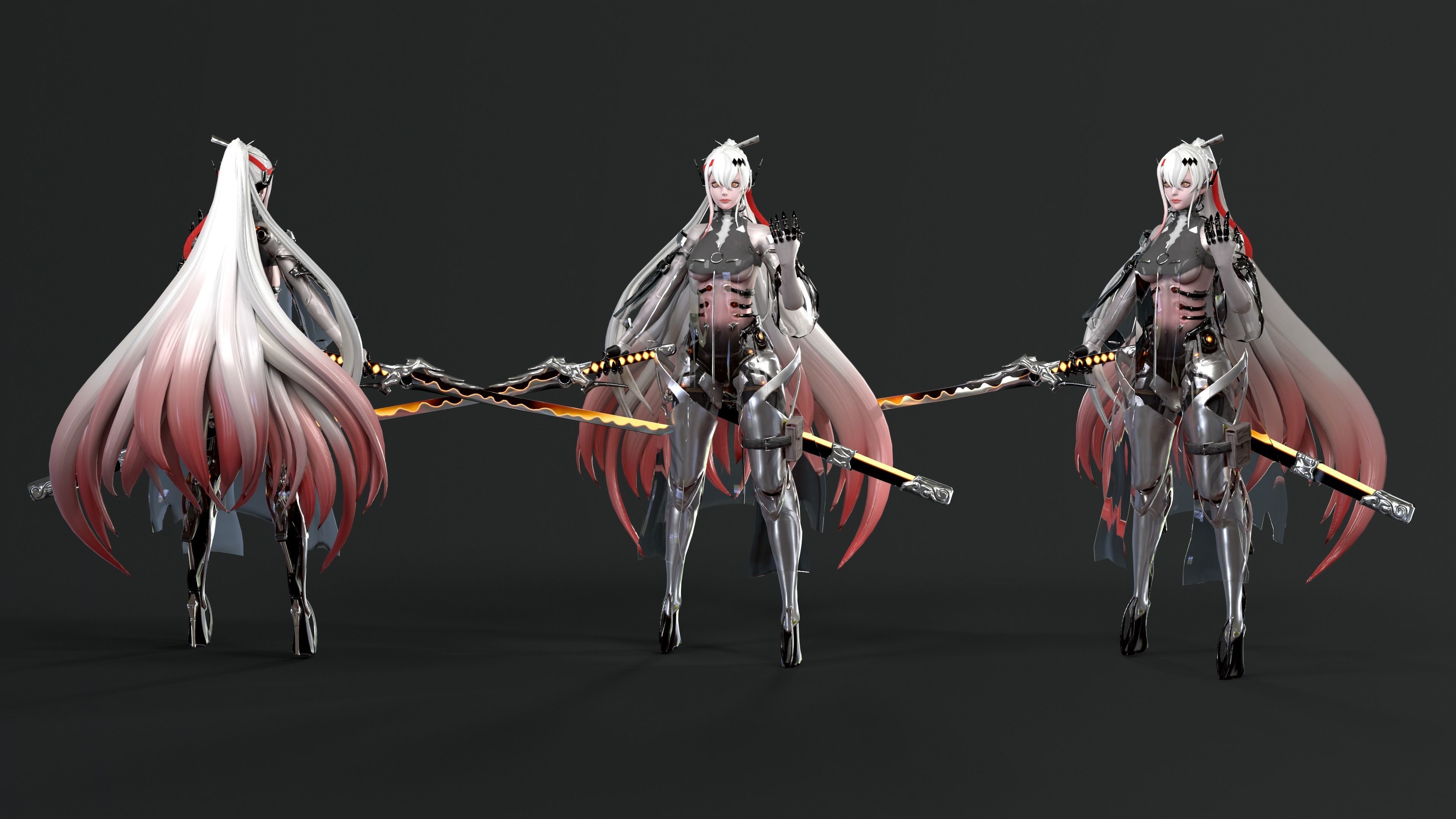 Alpha warrior Low-poly 3D model_8