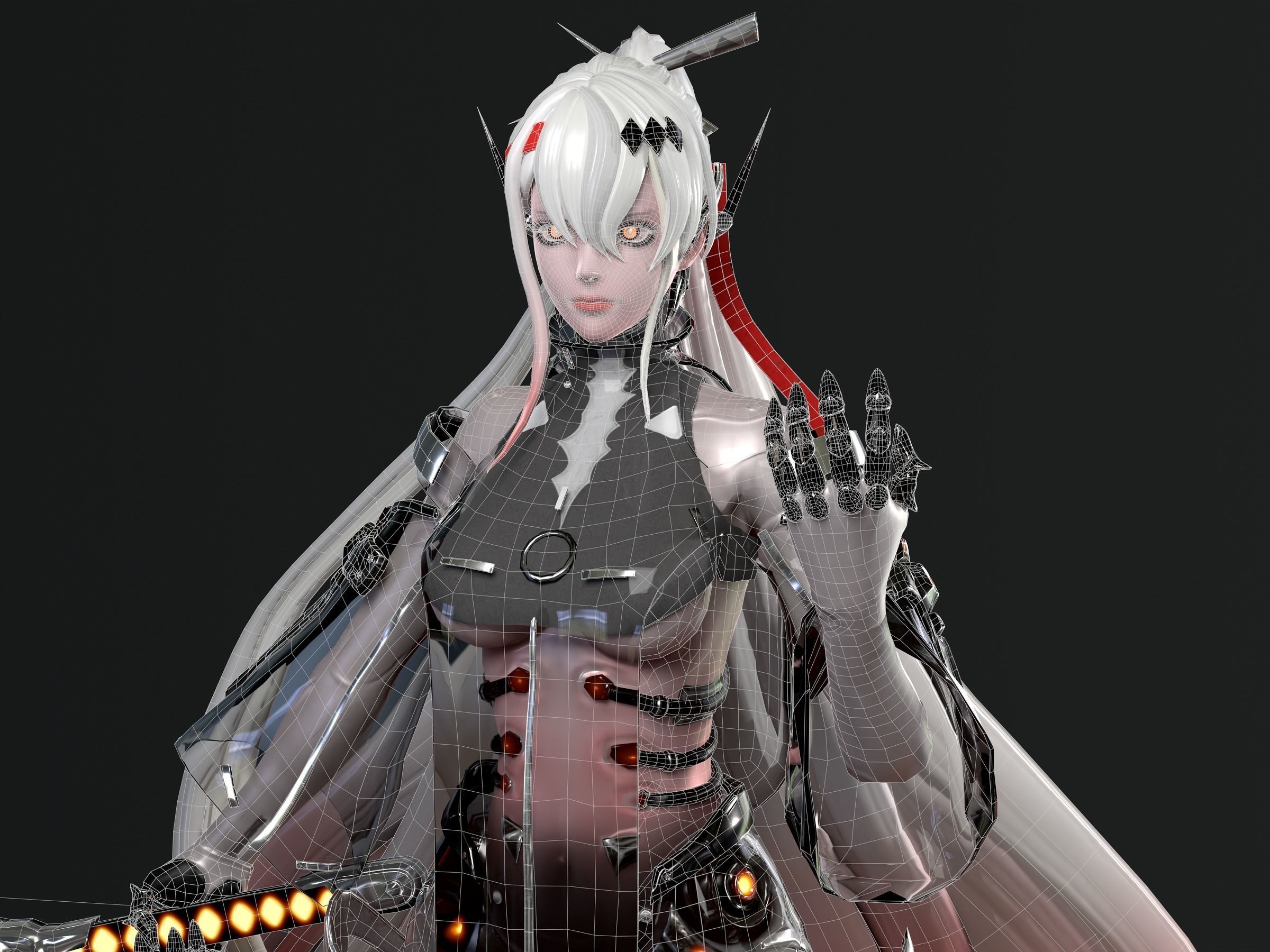 Alpha warrior Low-poly 3D model_12