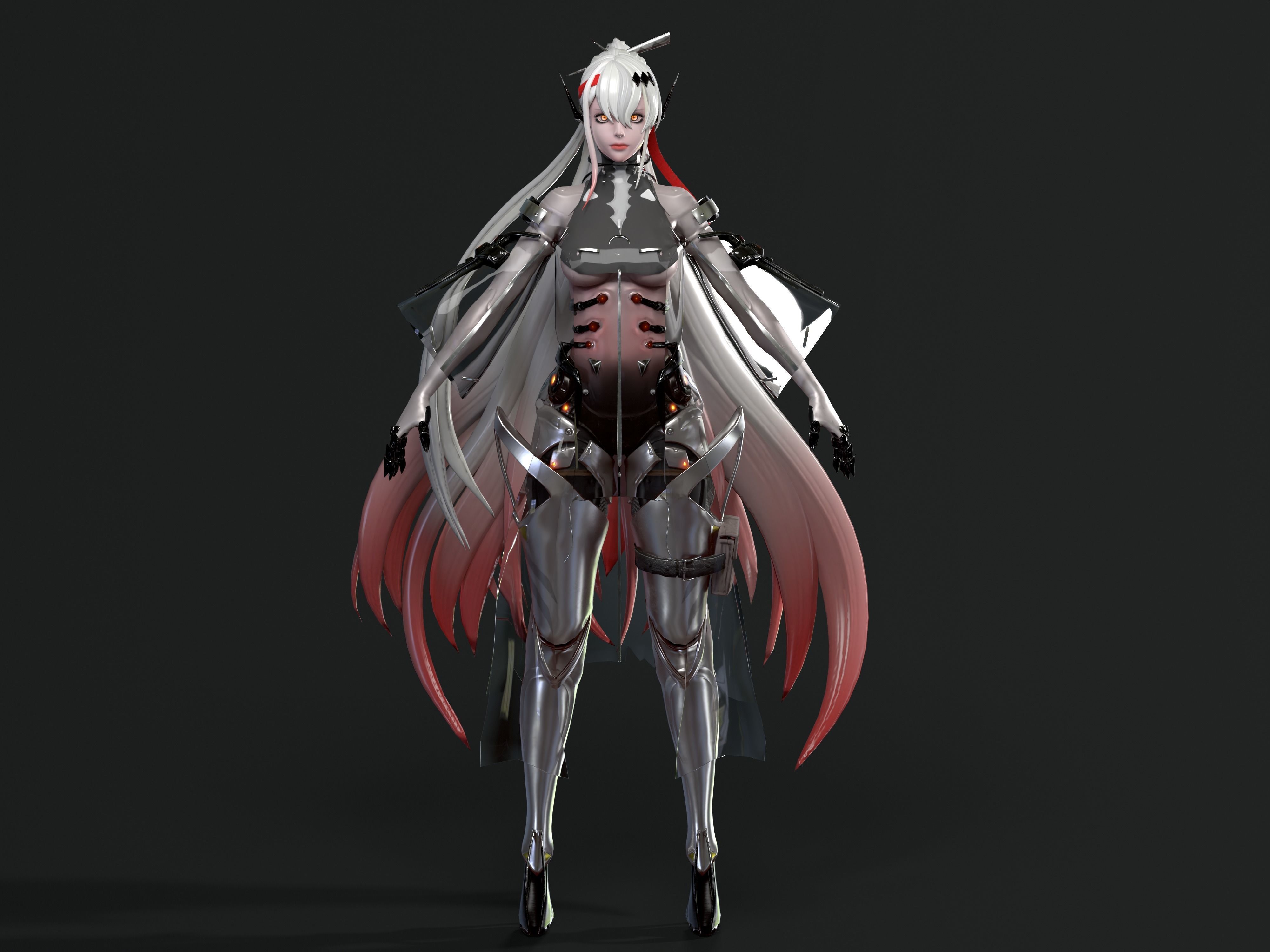 Alpha warrior Low-poly 3D model_9