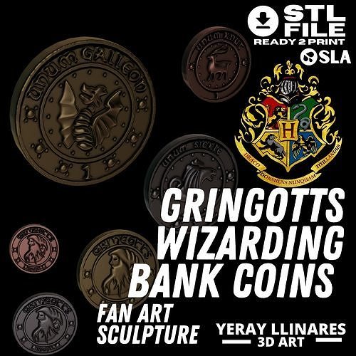 Gringotts Wizarding Bank Coins 3D Model 3D Printable CGTrader
