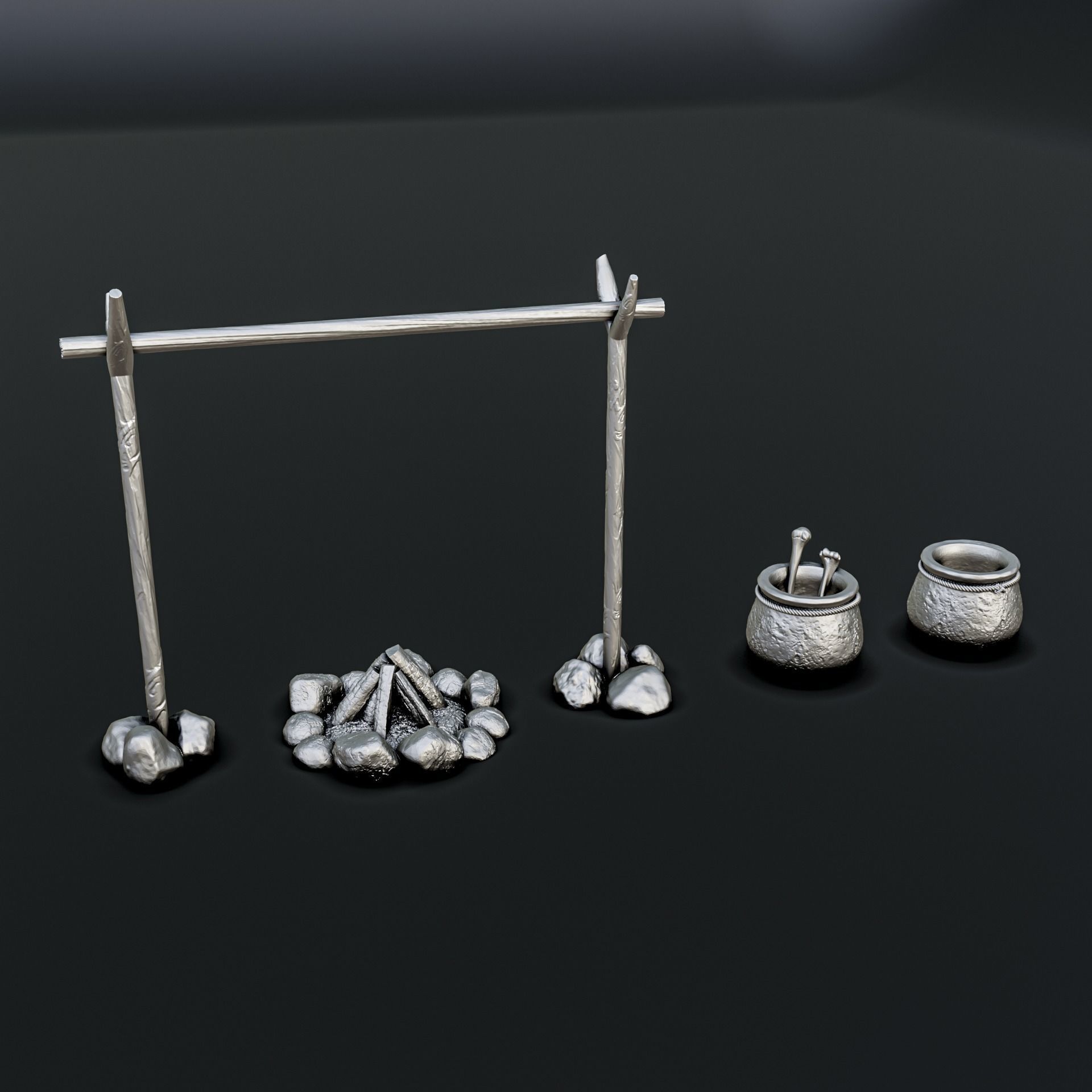 Medieval Village Diorama Pack 3D print model_3