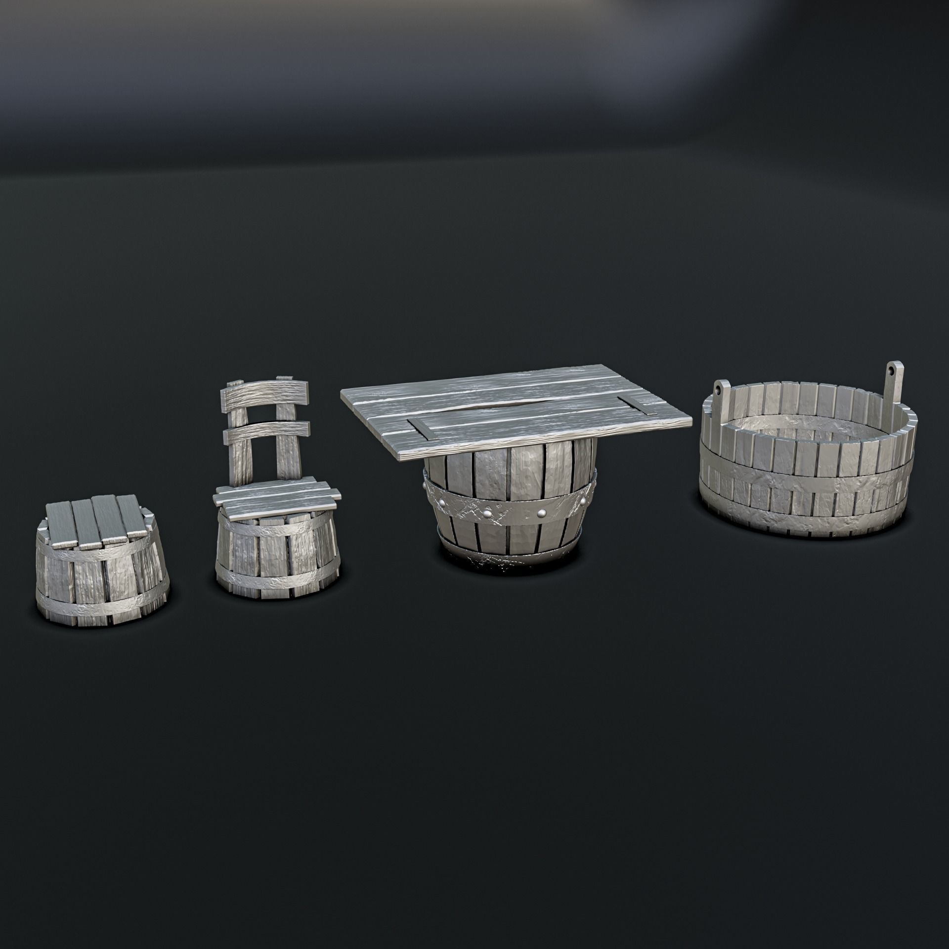 Medieval Village Diorama Pack 3D print model_7