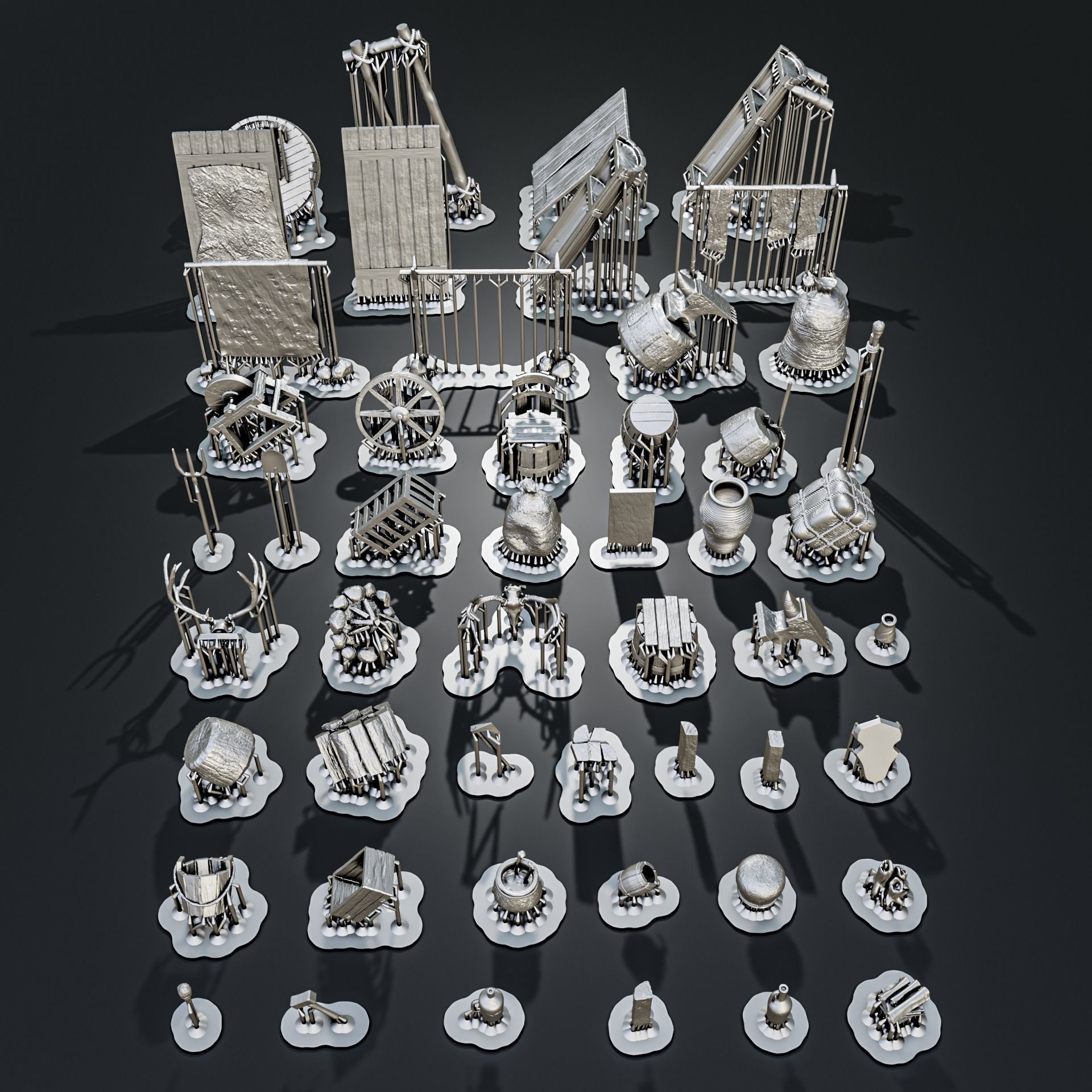 Medieval Village Diorama Pack 3D print model_14