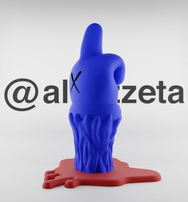 Kaws Fuck Fake Friends BFF Textured Low-poly 3D model_6