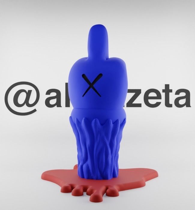 Kaws Fuck Fake Friends BFF Textured Low-poly 3D model_2