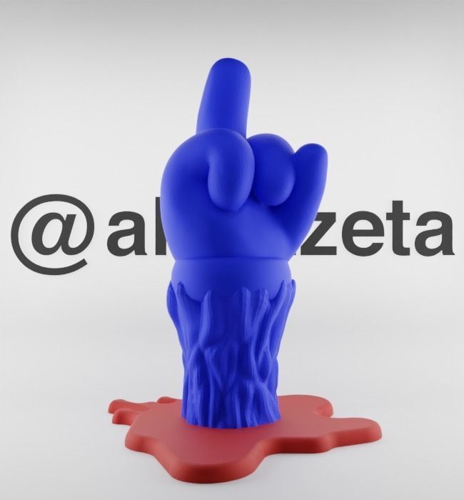 Kaws Fuck Fake Friends BFF Textured Low-poly 3D model_14