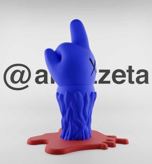 Kaws Fuck Fake Friends BFF Textured Low-poly 3D model_30