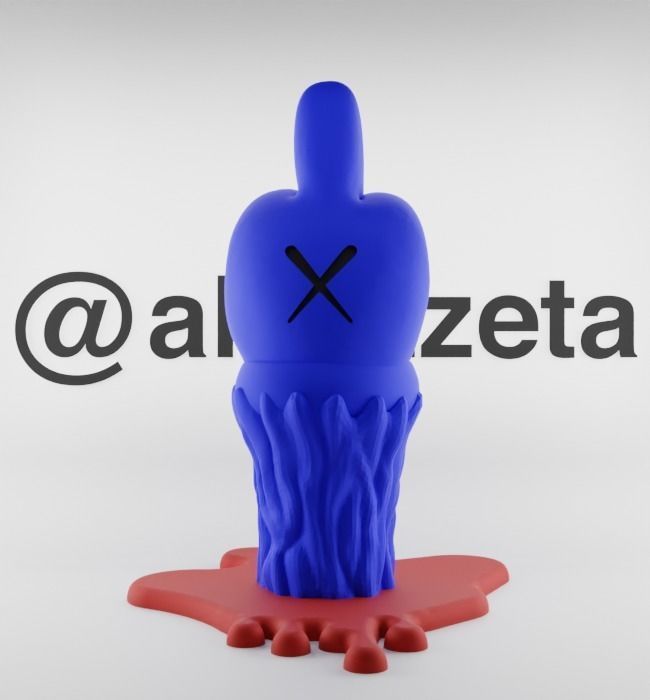 Kaws Fuck Fake Friends BFF Textured Low-poly 3D model_1