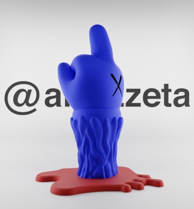 Kaws Fuck Fake Friends BFF Textured Low-poly 3D model_31