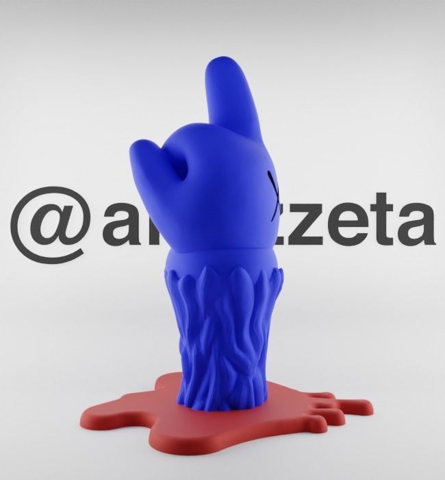 Kaws Fuck Fake Friends BFF Textured Low-poly 3D model_29