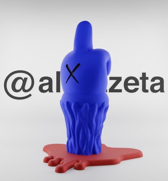 Kaws Fuck Fake Friends BFF Textured Low-poly 3D model_4