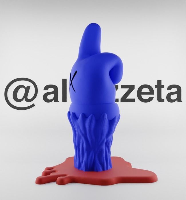 Kaws Fuck Fake Friends BFF Textured Low-poly 3D model_7