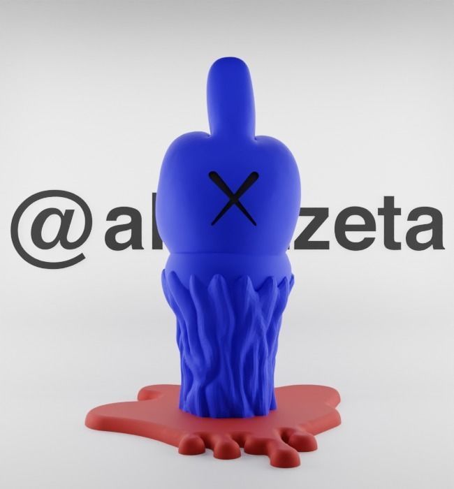 Kaws Fuck Fake Friends BFF Textured Low-poly 3D model_36