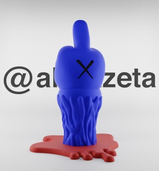 Kaws Fuck Fake Friends BFF Textured Low-poly 3D model_35