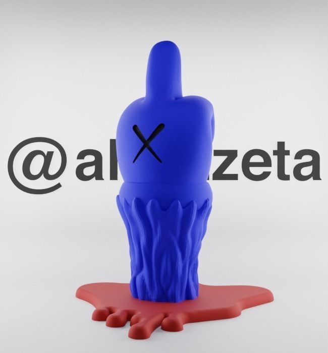 Kaws Fuck Fake Friends BFF Textured Low-poly 3D model_3