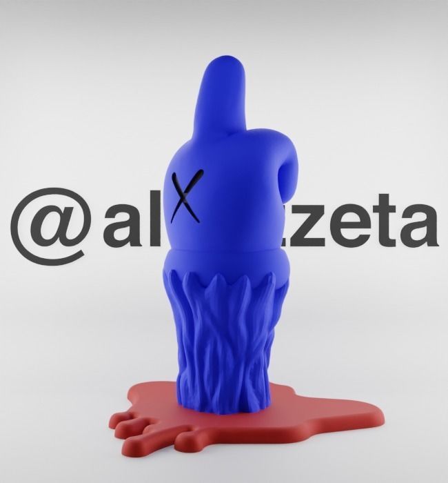 Kaws Fuck Fake Friends BFF Textured Low-poly 3D model_5