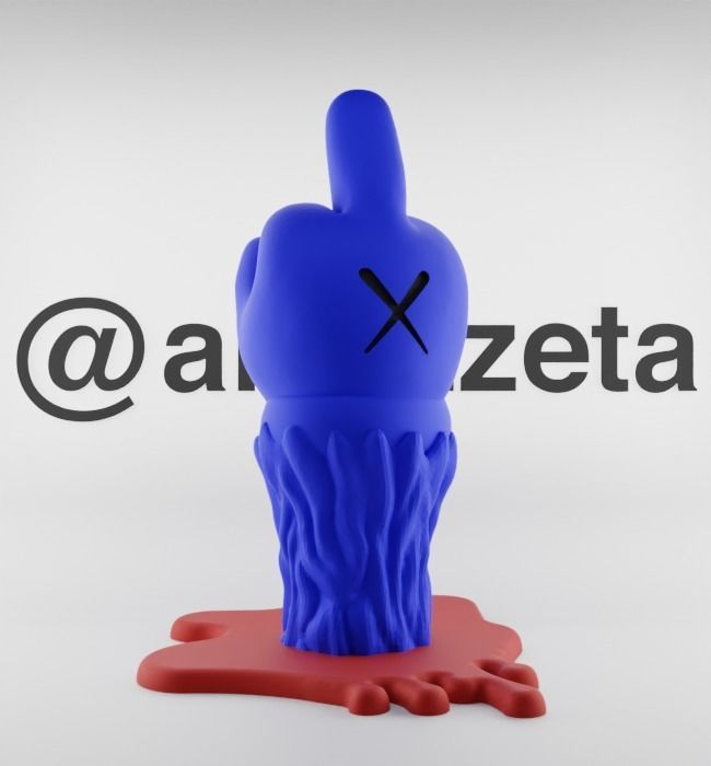 Kaws Fuck Fake Friends BFF Textured Low-poly 3D model_34