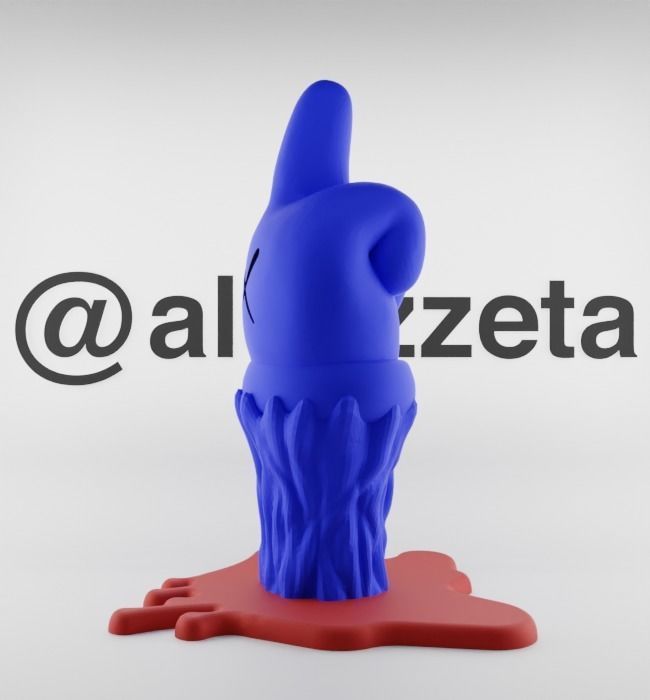 Kaws Fuck Fake Friends BFF Textured Low-poly 3D model_8