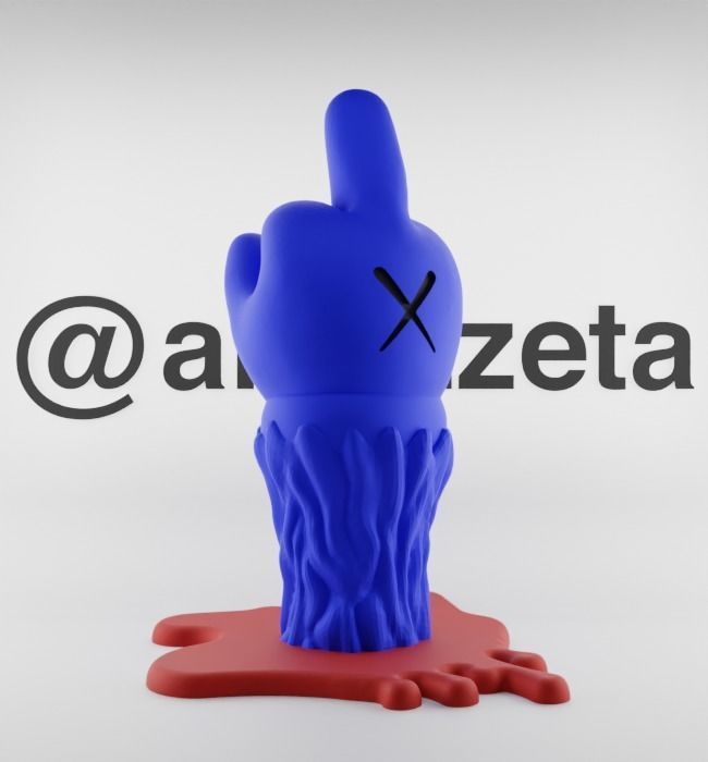 Kaws Fuck Fake Friends BFF Textured Low-poly 3D model_33