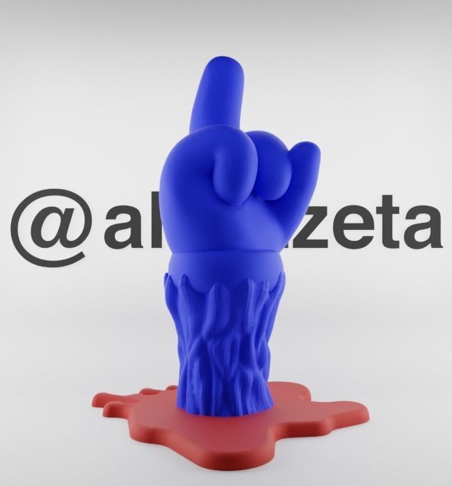 Kaws Fuck Fake Friends BFF Textured Low-poly 3D model_13