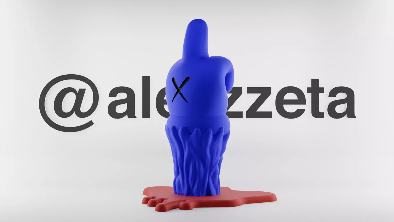 Kaws Fuck Fake Friends BFF Textured Low-poly 3D model_0