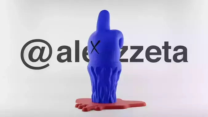 Kaws Fuck Fake Friends BFF Textured Low-poly 3D model