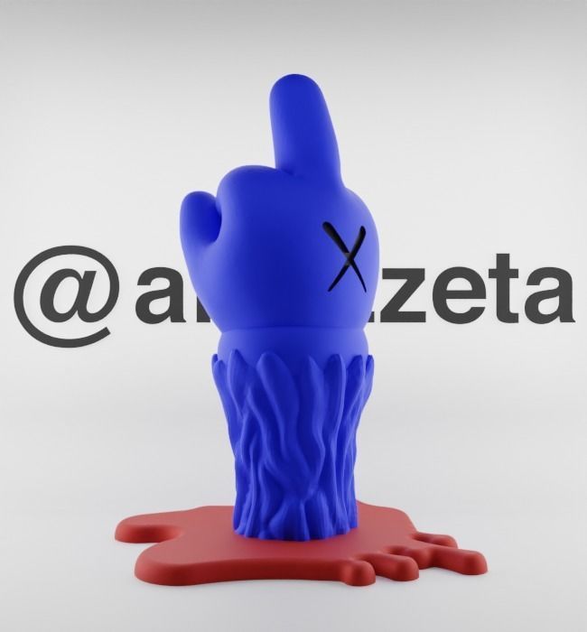Kaws Fuck Fake Friends BFF Textured Low-poly 3D model_32