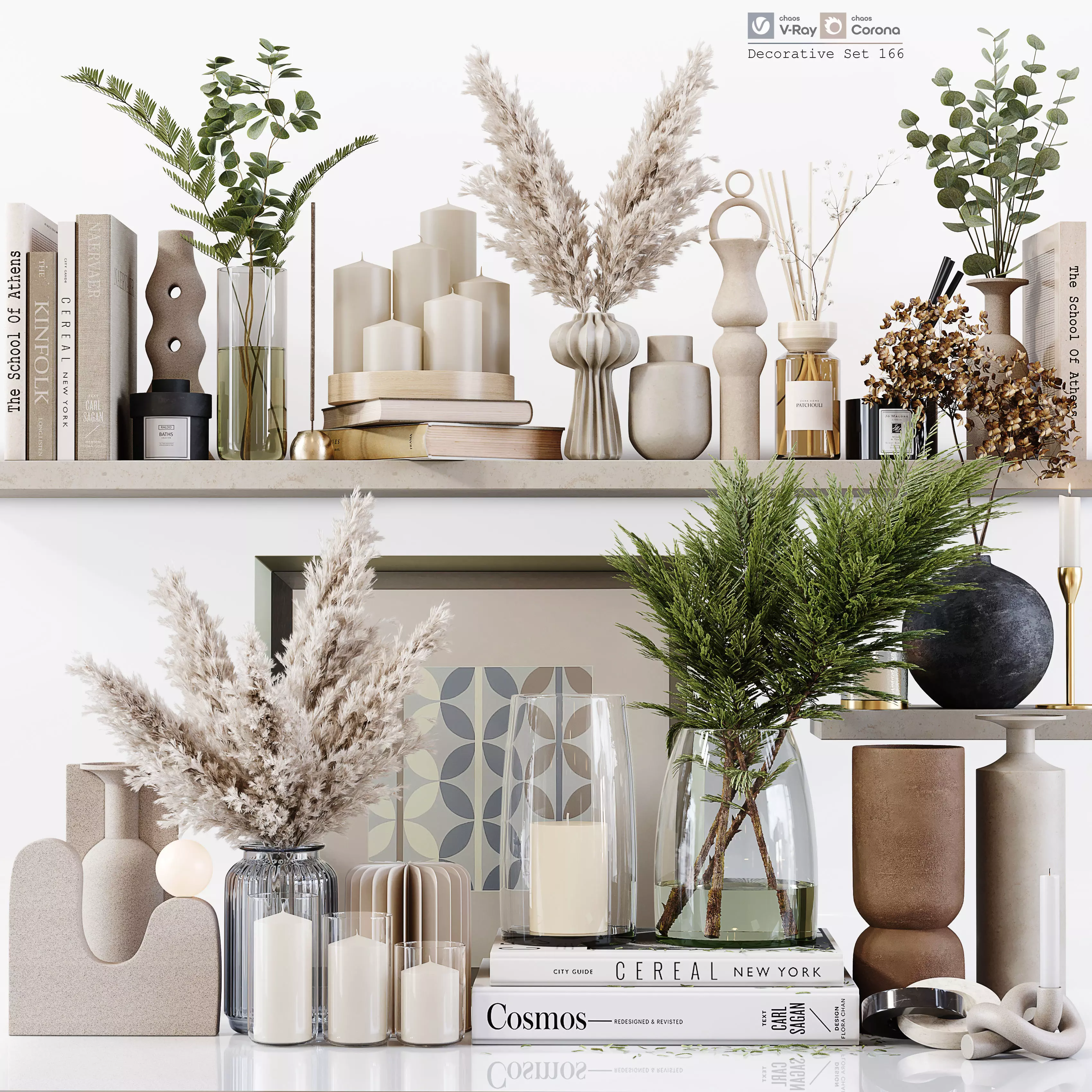 Decorative Set 166 Low-poly 3D model_0