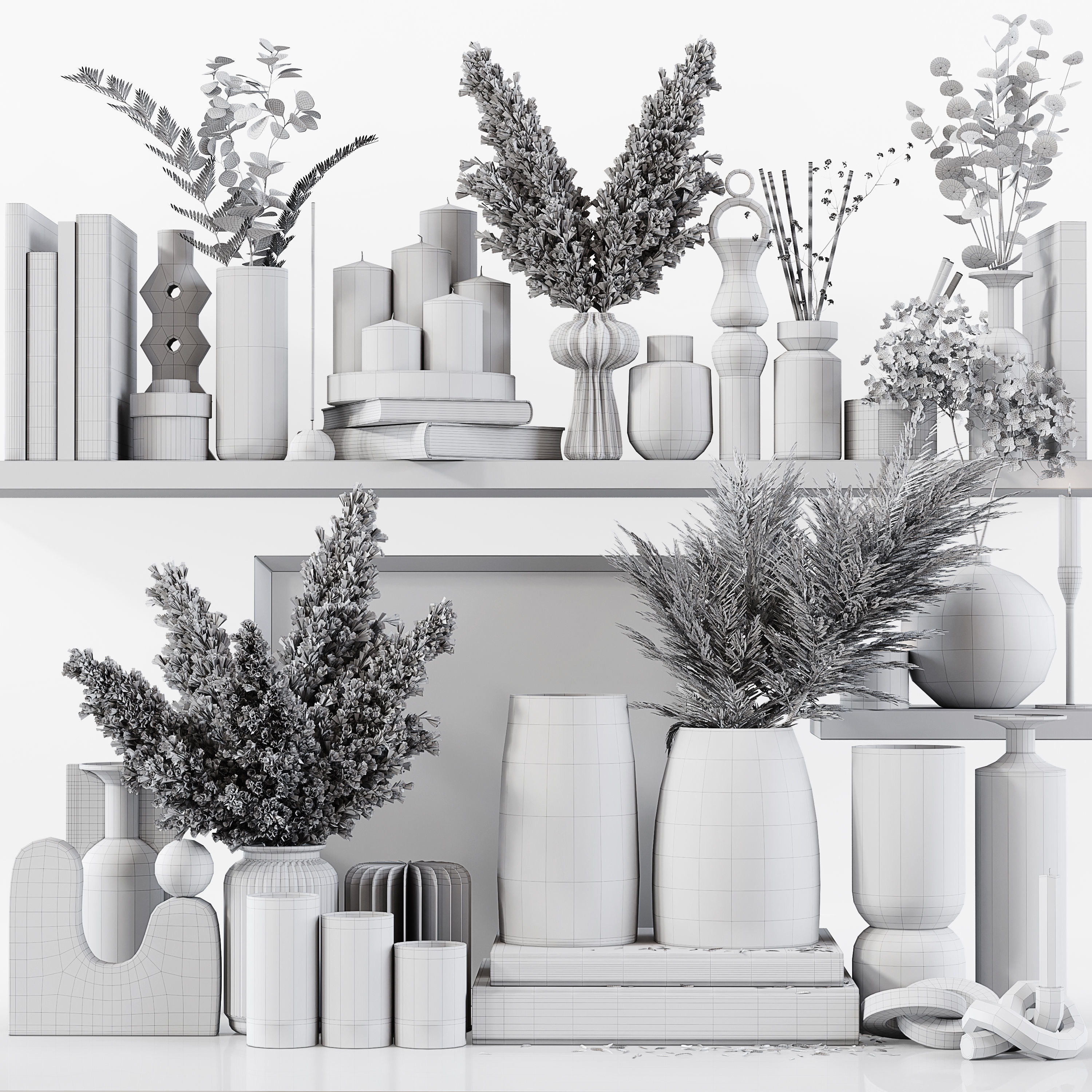 Decorative Set 166 Low-poly 3D model_6