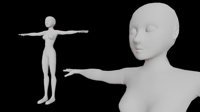 Toon Female Base 3D model