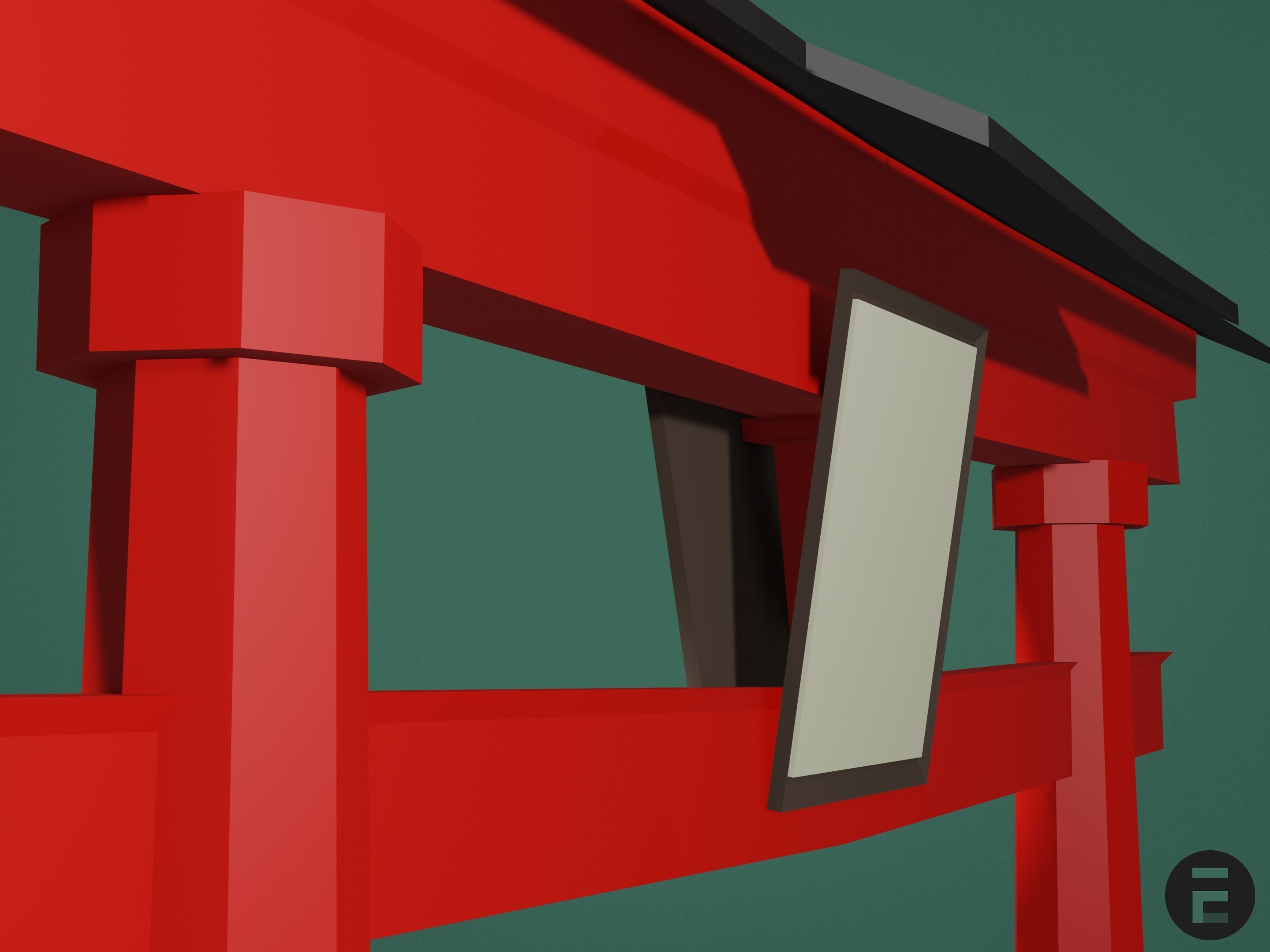 Torii gate Low-poly 3D model_4