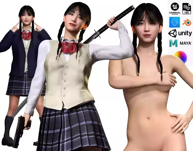 Sakura Kurohana Deadly Blossom Low-poly 3D model