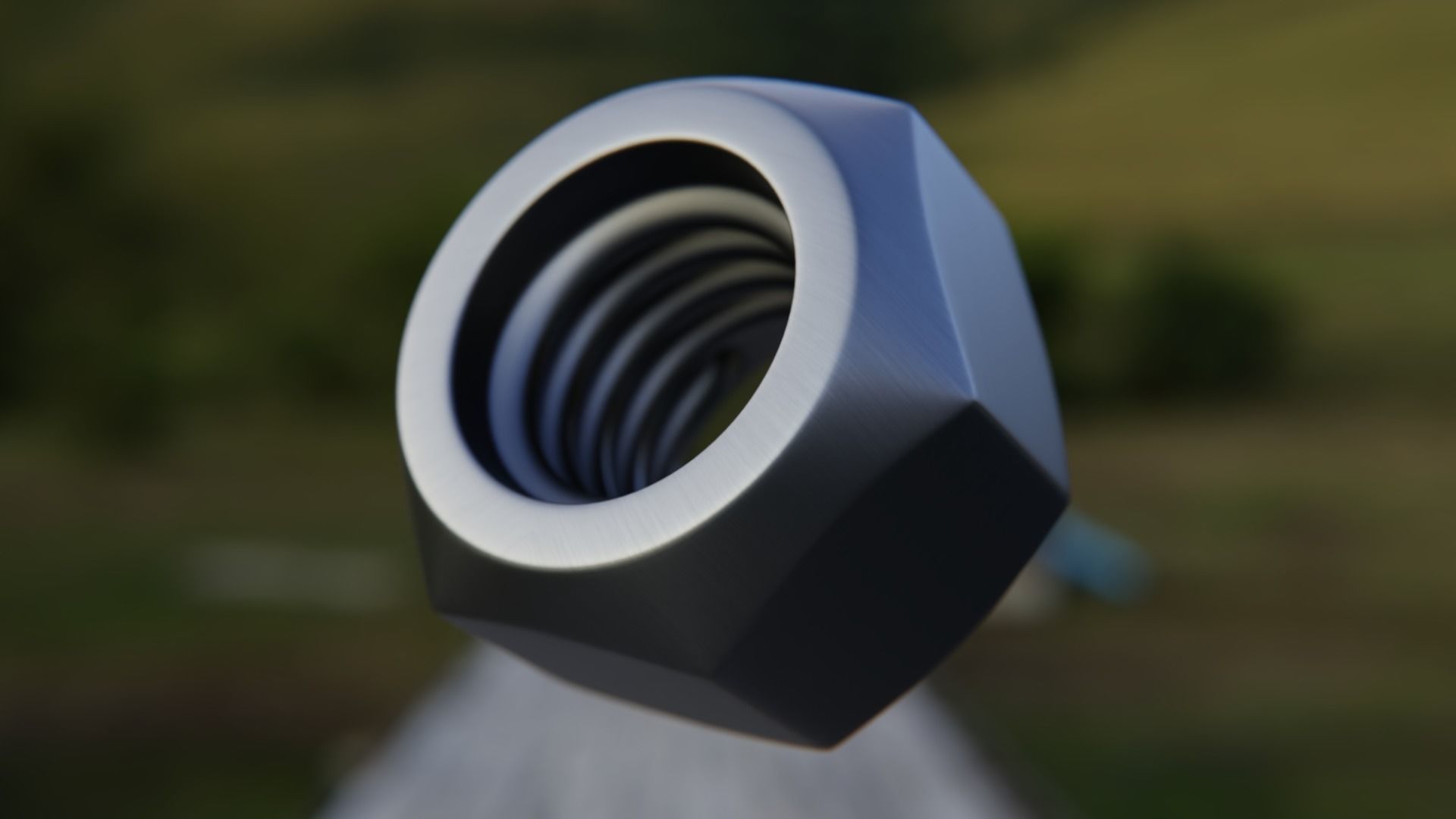 Photorealistic Threaded Hex Nut - Mechanical Part 3D 3D model_5