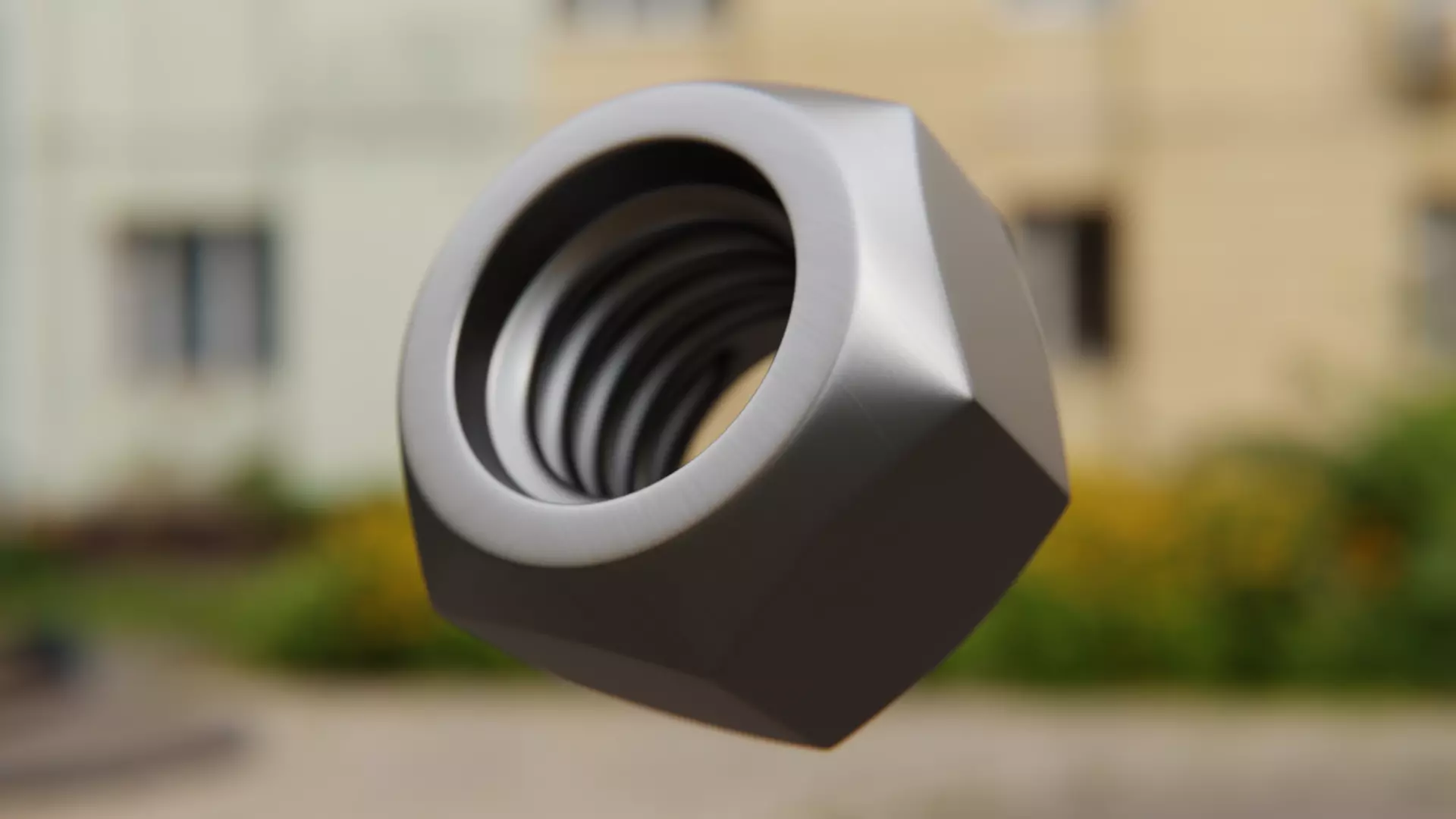 Photorealistic Threaded Hex Nut - Mechanical Part 3D 3D model_0