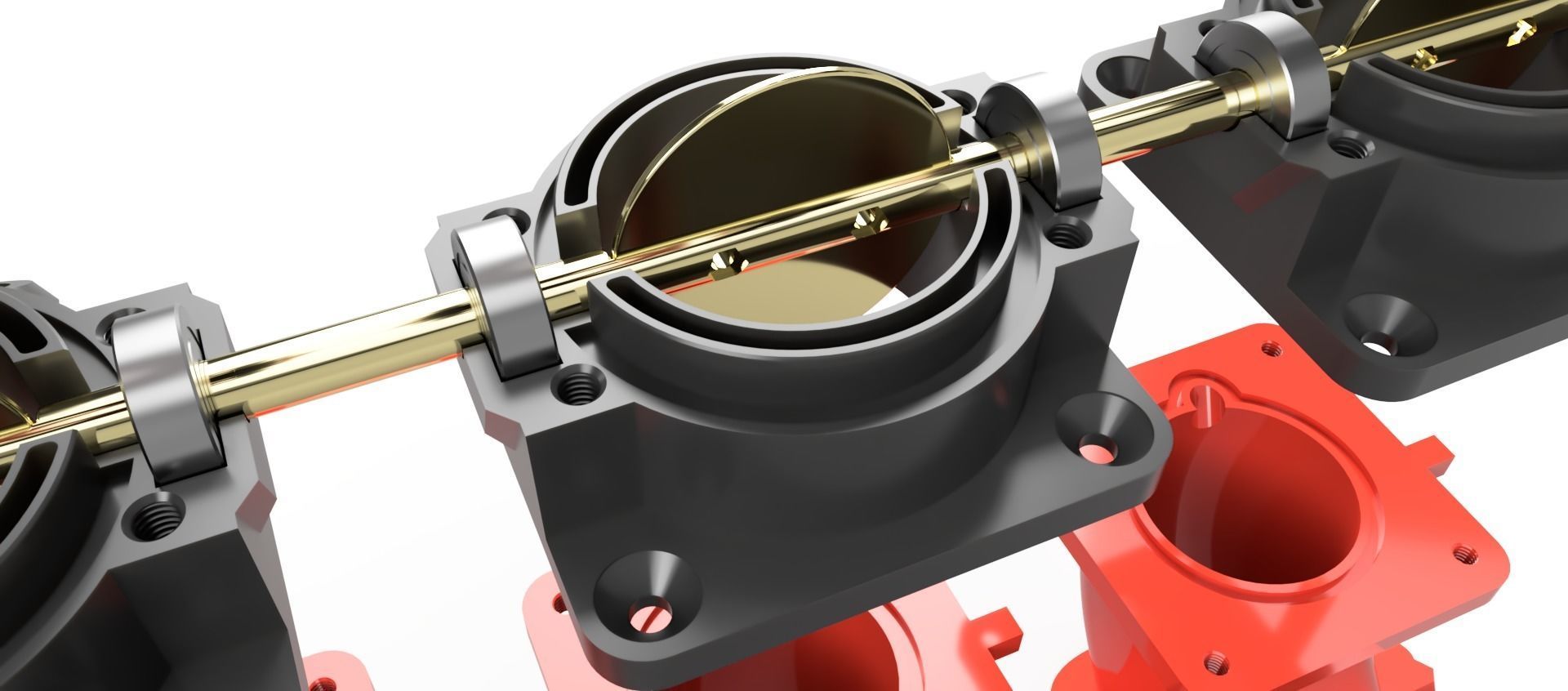 Individual Throttle Body for GM LS3 engines 3D print model_3