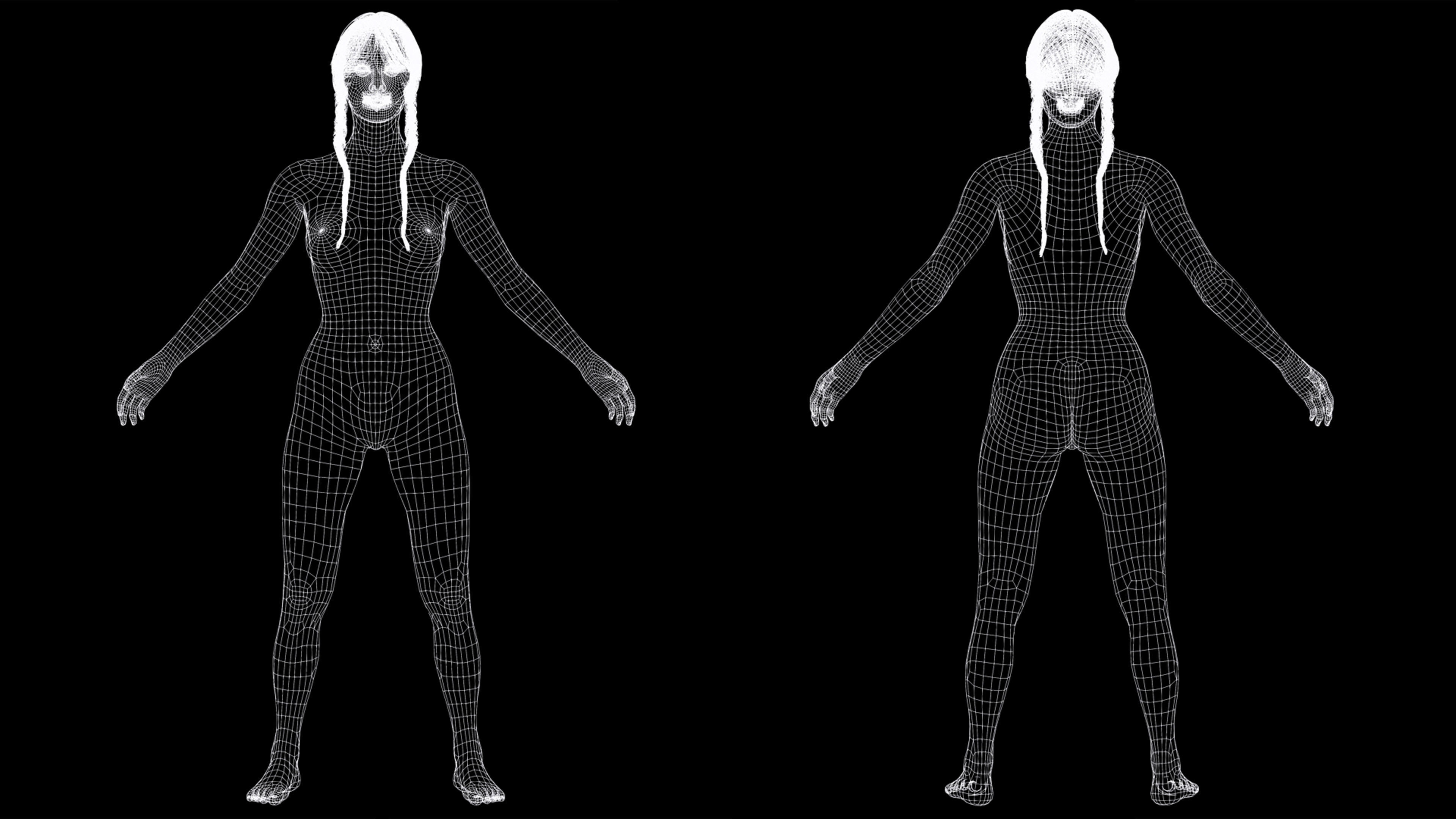 Sakura Kurohana Asian Woman Perfect Base Shape Low-poly 3D model_12