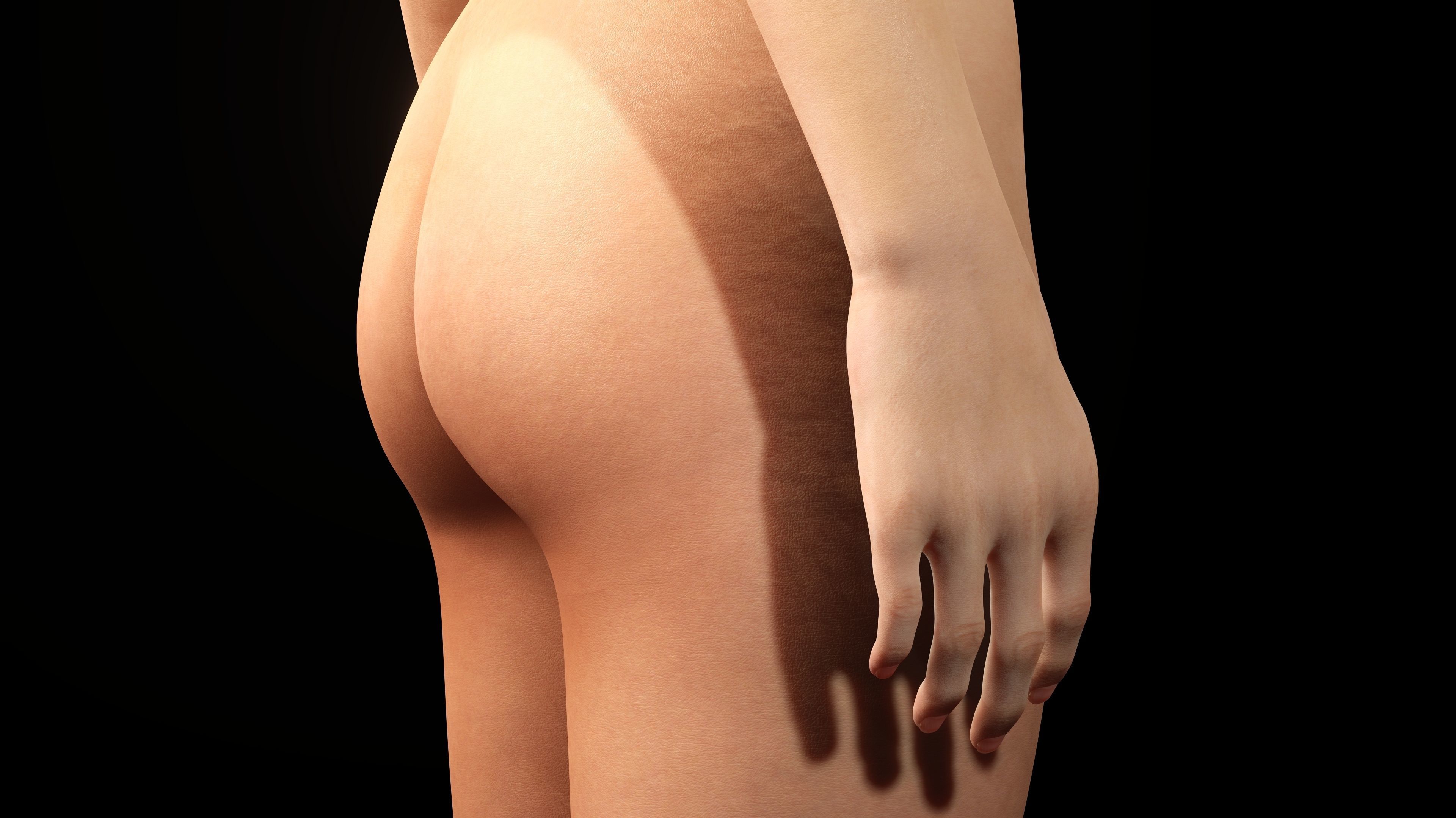 Sakura Kurohana Asian Woman Perfect Base Shape Low-poly 3D model_22