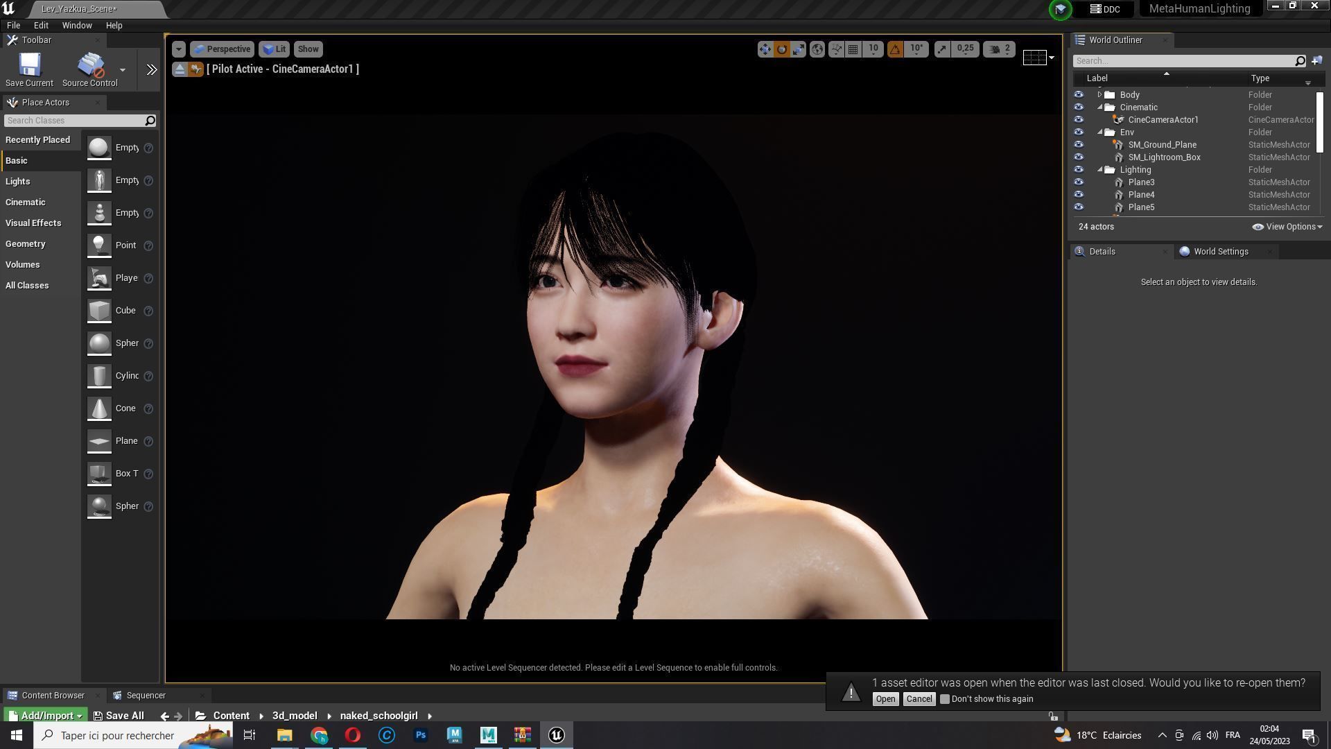 Sakura Kurohana Asian Woman Perfect Base Shape Low-poly 3D model_18