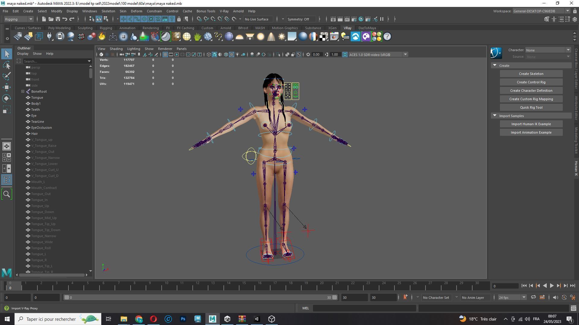 Sakura Kurohana Asian Woman Perfect Base Shape Low-poly 3D model_17