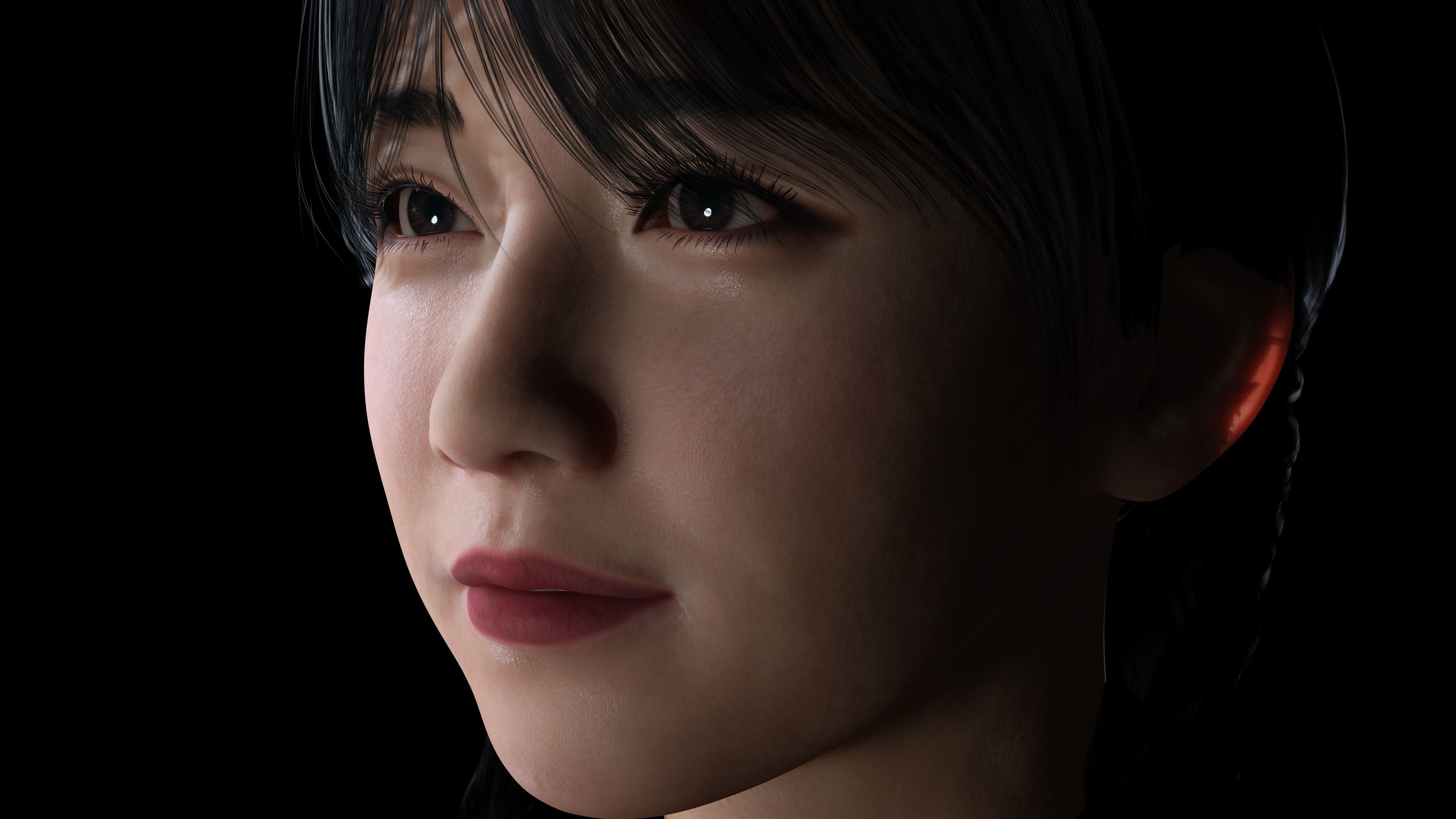 Sakura Kurohana Asian Woman Perfect Base Shape Low-poly 3D model_7