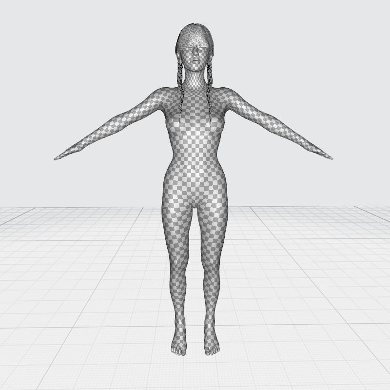 Sakura Kurohana Asian Woman Perfect Base Shape Low-poly 3D model_28